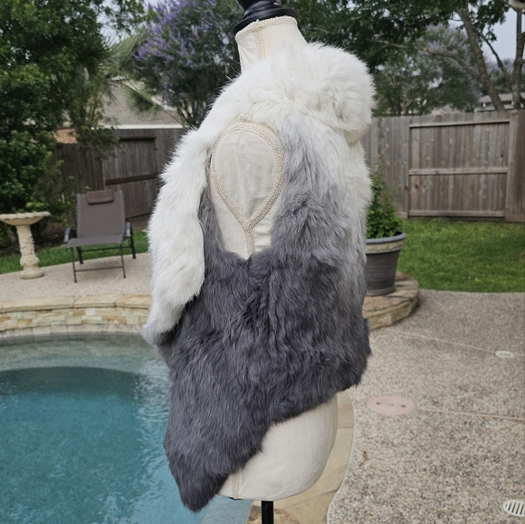 MK Metric Knits Fur Collection Ombre Vest polished fur  vest S - Picture 13 of 15